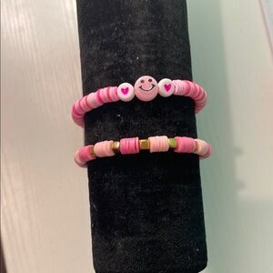 Pink Beaded Kids Bracelet Set